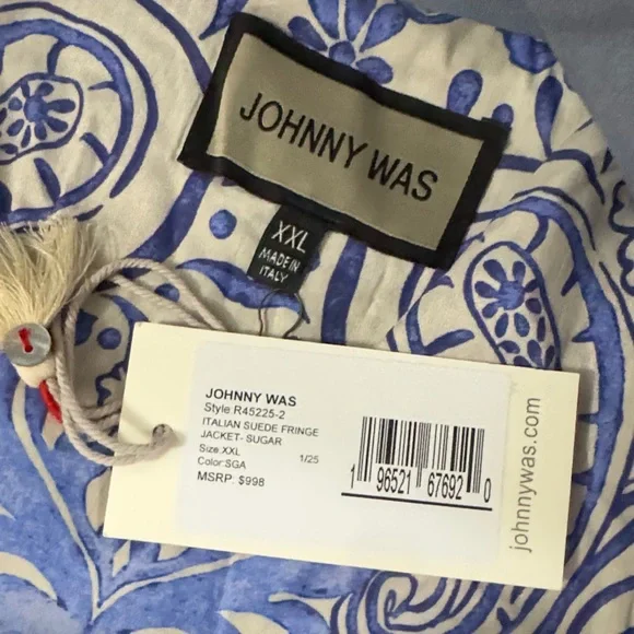 Johnny Was Italian Suede Fringe Jacket - Picture 4 of 4